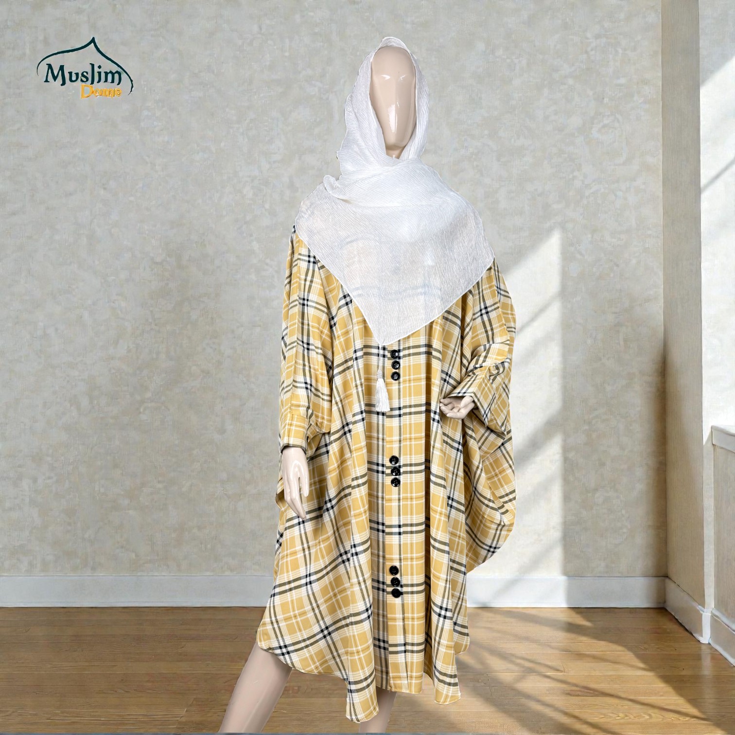 Short Abaya – Burberry Check Pattern | প্রিমিয়াম Dubai Cherry Fabric | Stylish Modest Wear thumbnail 6