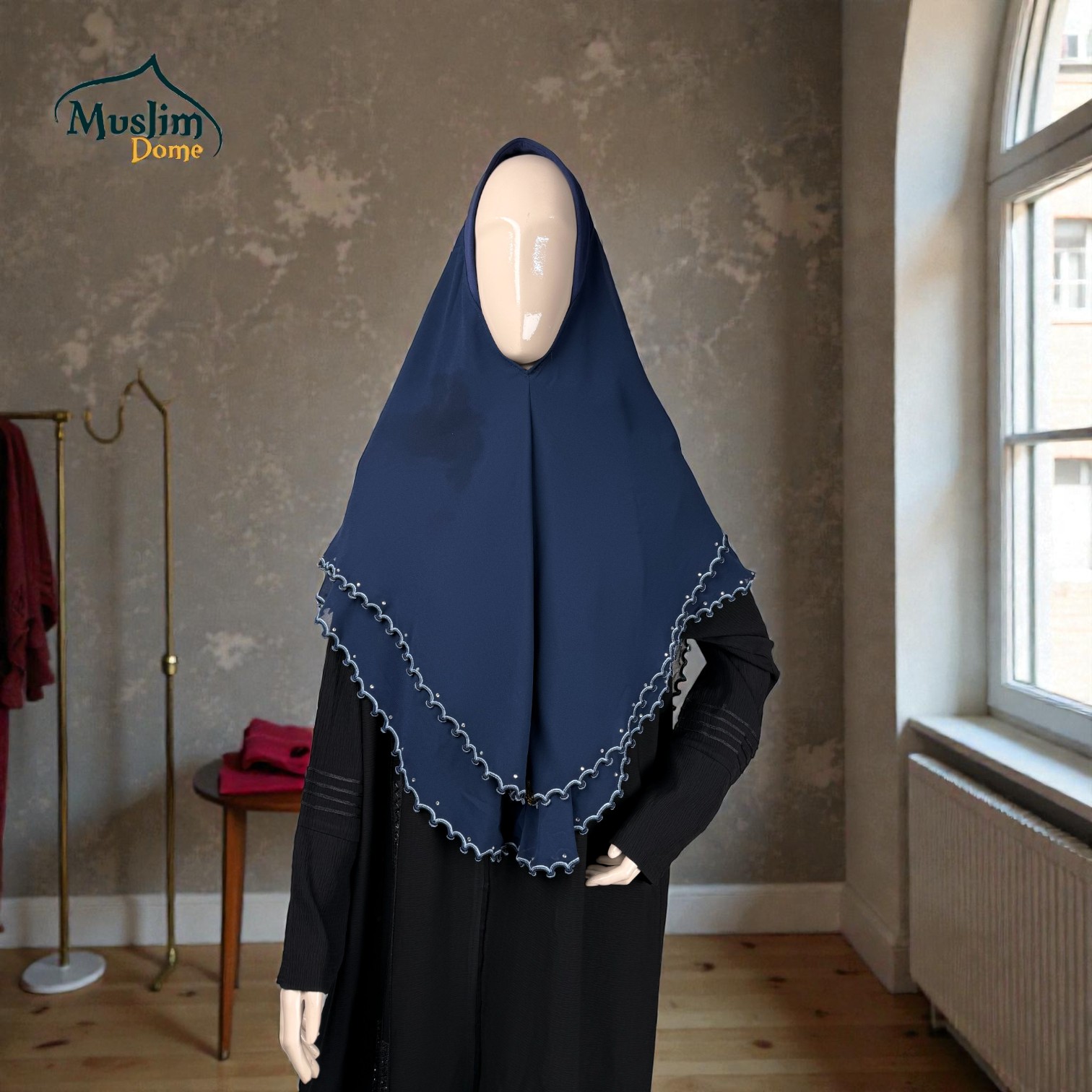 ডাবল লেয়ার লেস রেডি হিজাব | Double Layer Lace Ready Hijab – Malaysian Imported | Imported Chiffon Georgette thumbnail 2