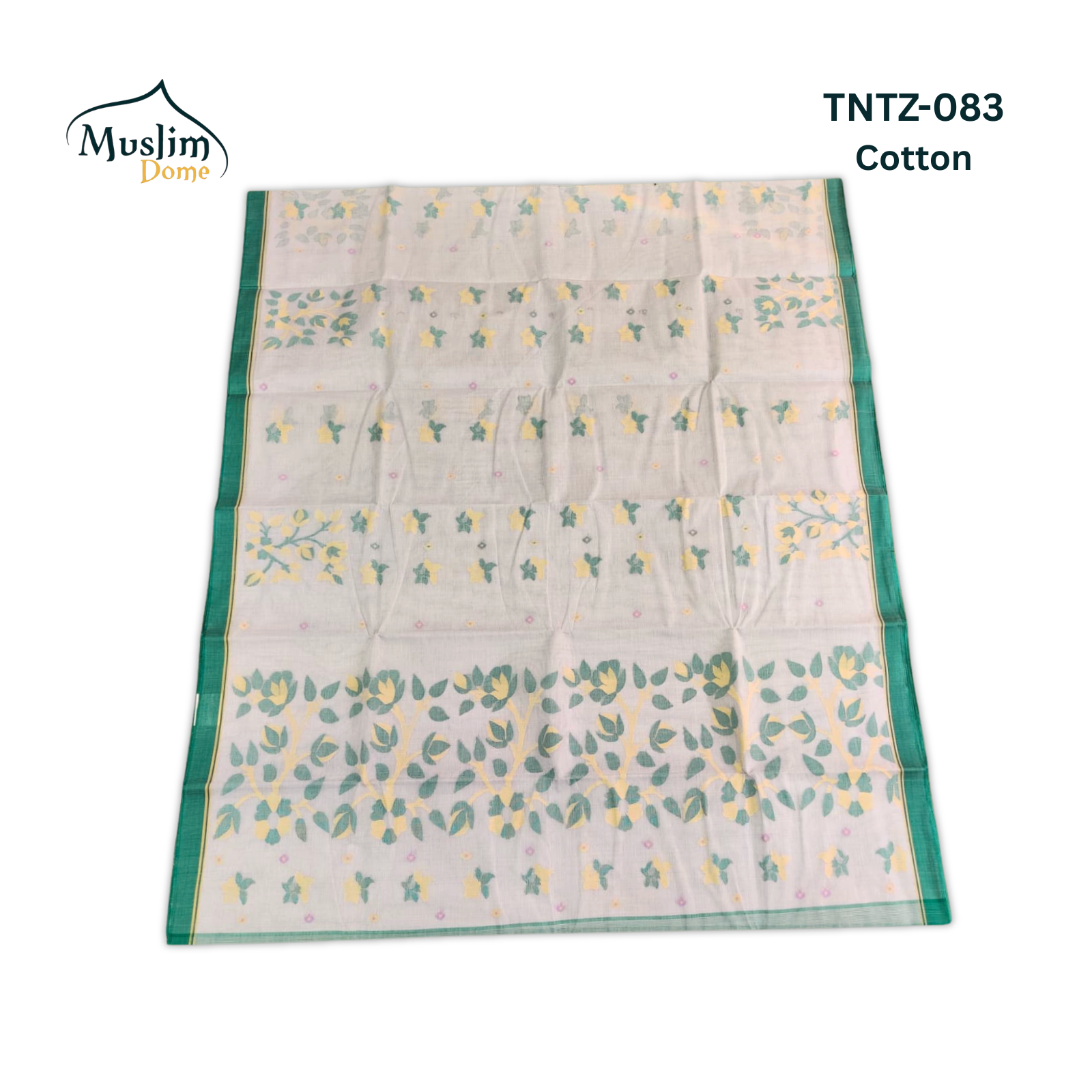 কটন তন্তুজ জামদানী শাড়ি – Cotton Tantuja Jamdani Saree (Small Floral Design, 13.5 Hands, Blouse Piece Included) thumbnail 2