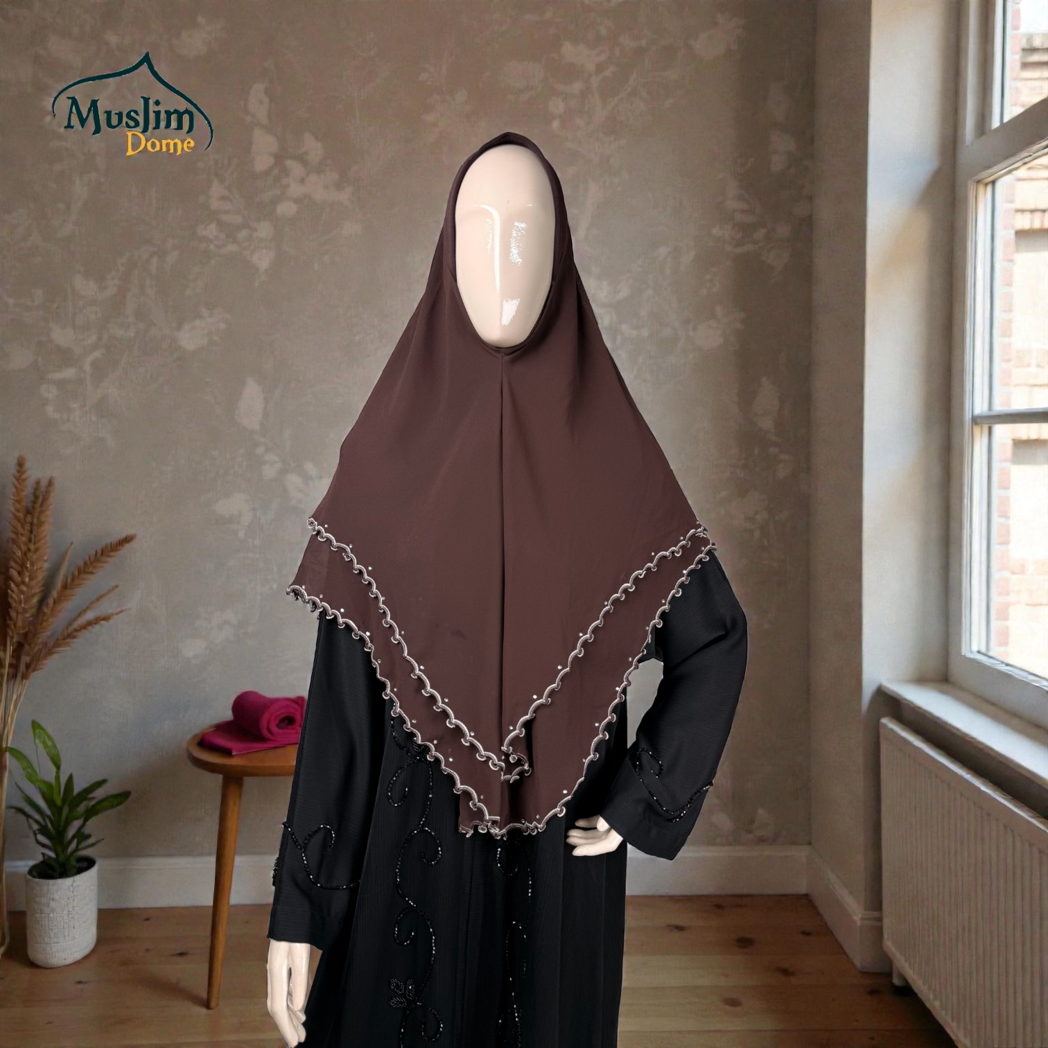 ডাবল লেয়ার লেস রেডি হিজাব | Double Layer Lace Ready Hijab – Malaysian Imported | Imported Chiffon Georgette thumbnail 6