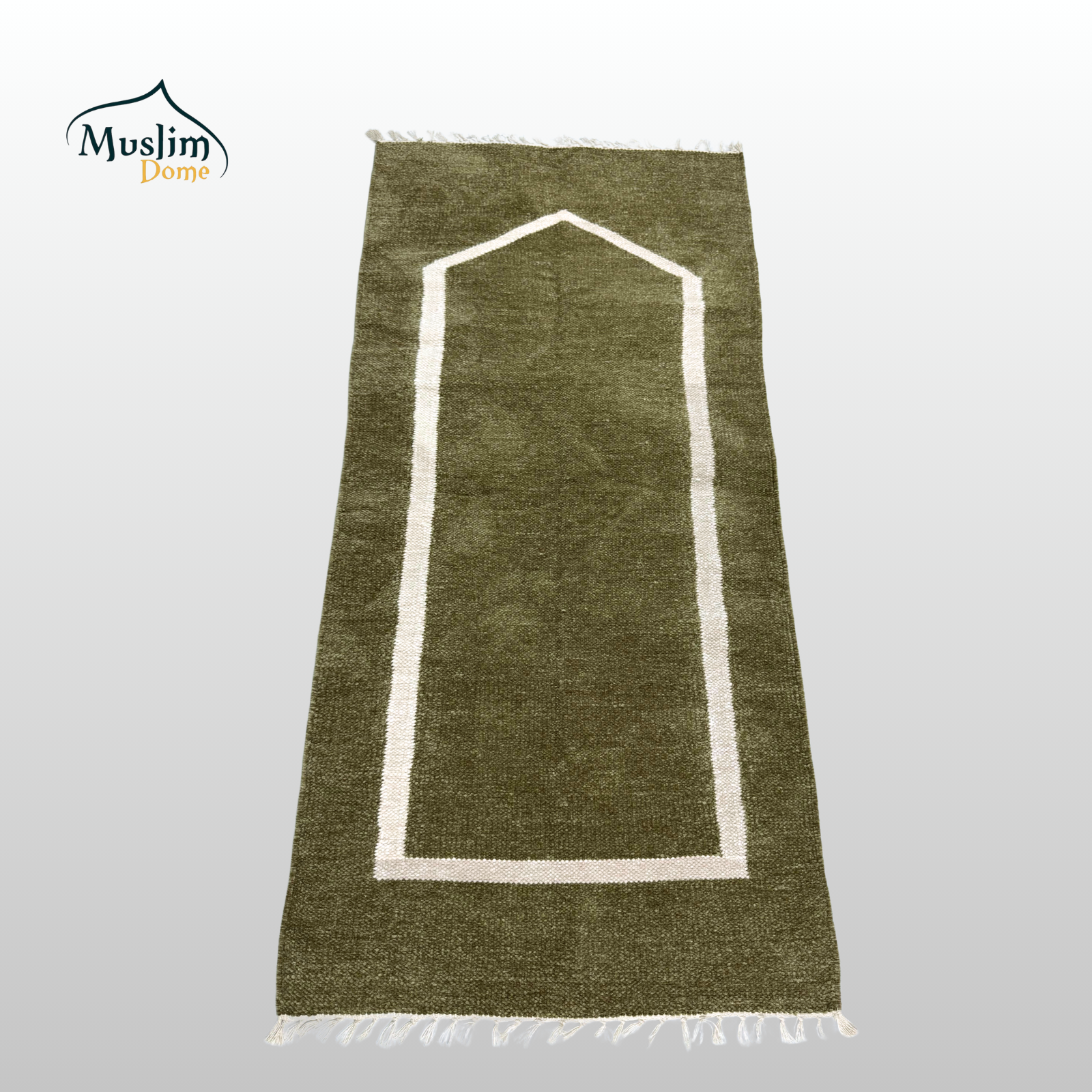 হ্যান্ডমেড জায়নামাজ (Single Person) | Soft Chanel Fabric | Olive Color | 24″×48″ | Both Side Usable