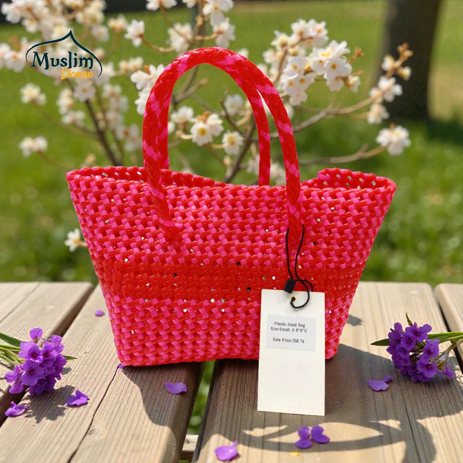 Handmade Plastic Hand Bag (8” × 18” × 5”) | সম্পূর্ণ হাতে তৈরি প্লাস্টিক হ্যান্ড ব্যাগ thumbnail 3