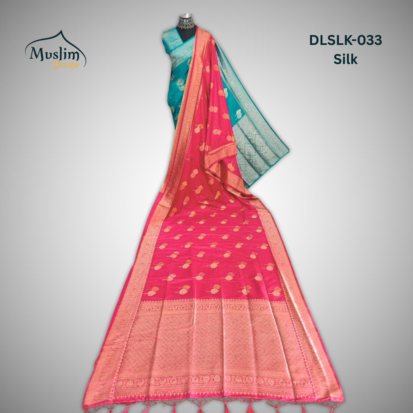 প্রিমিয়াম জামদানী শাড়ি – Premium Jamdani Saree (Half Silk, Double Tree Leaf Design, Blouse Piece Included) thumbnail 5