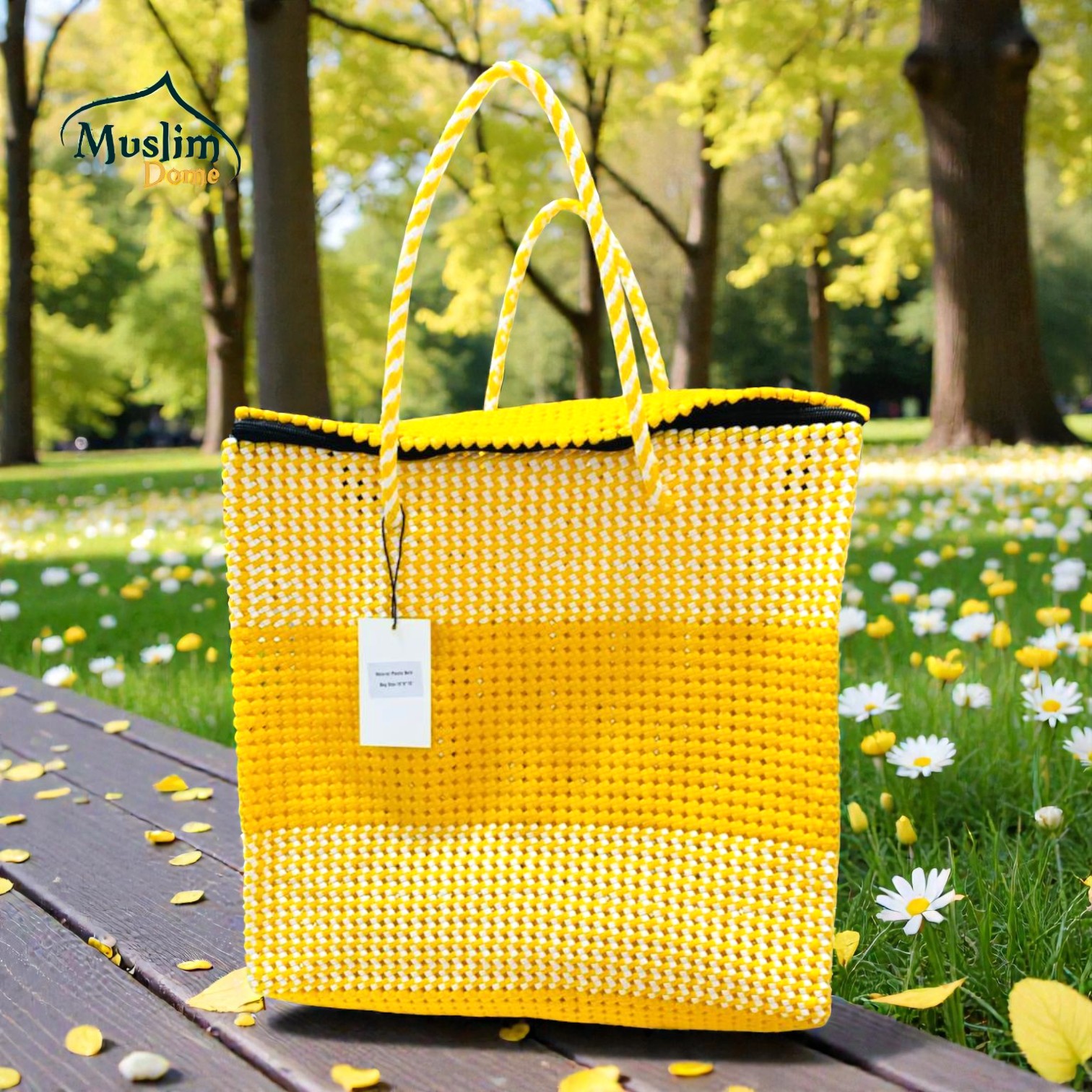 Handmade Plastic Hand Bag (With Zipper) | সম্পূর্ণ হাতে তৈরি প্লাস্টিক হ্যান্ড ব্যাগ