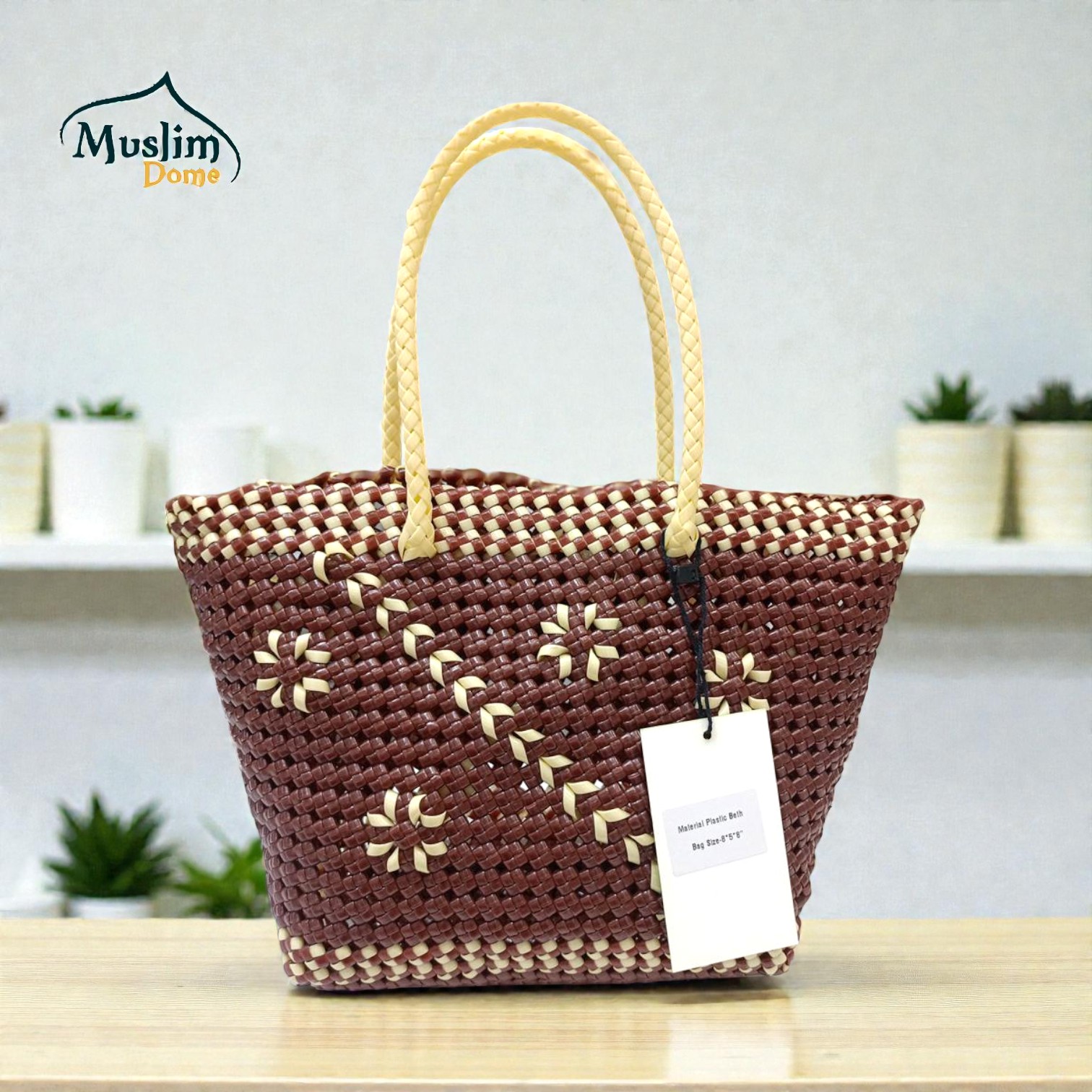 Handmade Plastic Hand Bag (8” × 18” × 5”) | সম্পূর্ণ হাতে তৈরি প্লাস্টিক হ্যান্ড ব্যাগ