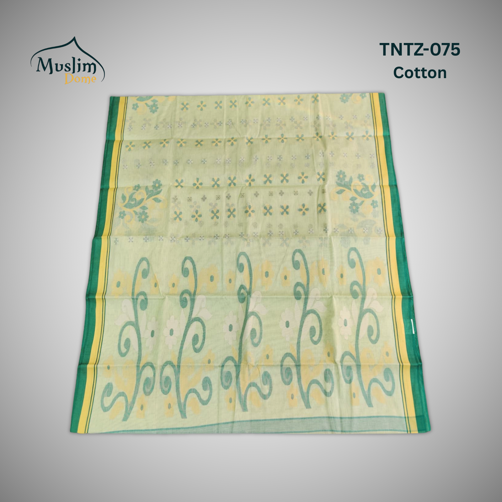 কটন তন্তুজ জামদানী শাড়ি – Cotton Tantuja Jamdani Saree (Large Floral Design, 13.5 Hands, Blouse Piece Included) thumbnail 11