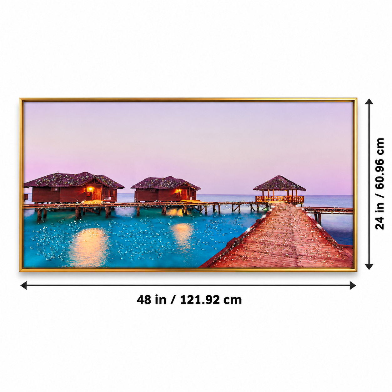 Tropical Beach Resort Wall Art – Premium Crystal Acrylic Wall Frame | 48" × 24" thumbnail 2