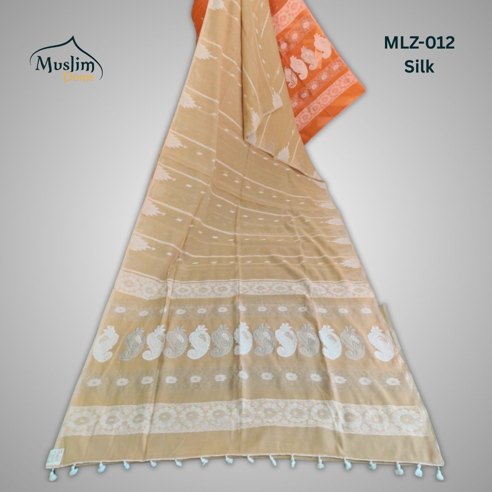 মার্সলাইজ সিল্ক জামদানী শাড়ি ব্লাউজ পিস ও Tassel সহ thumbnail 7