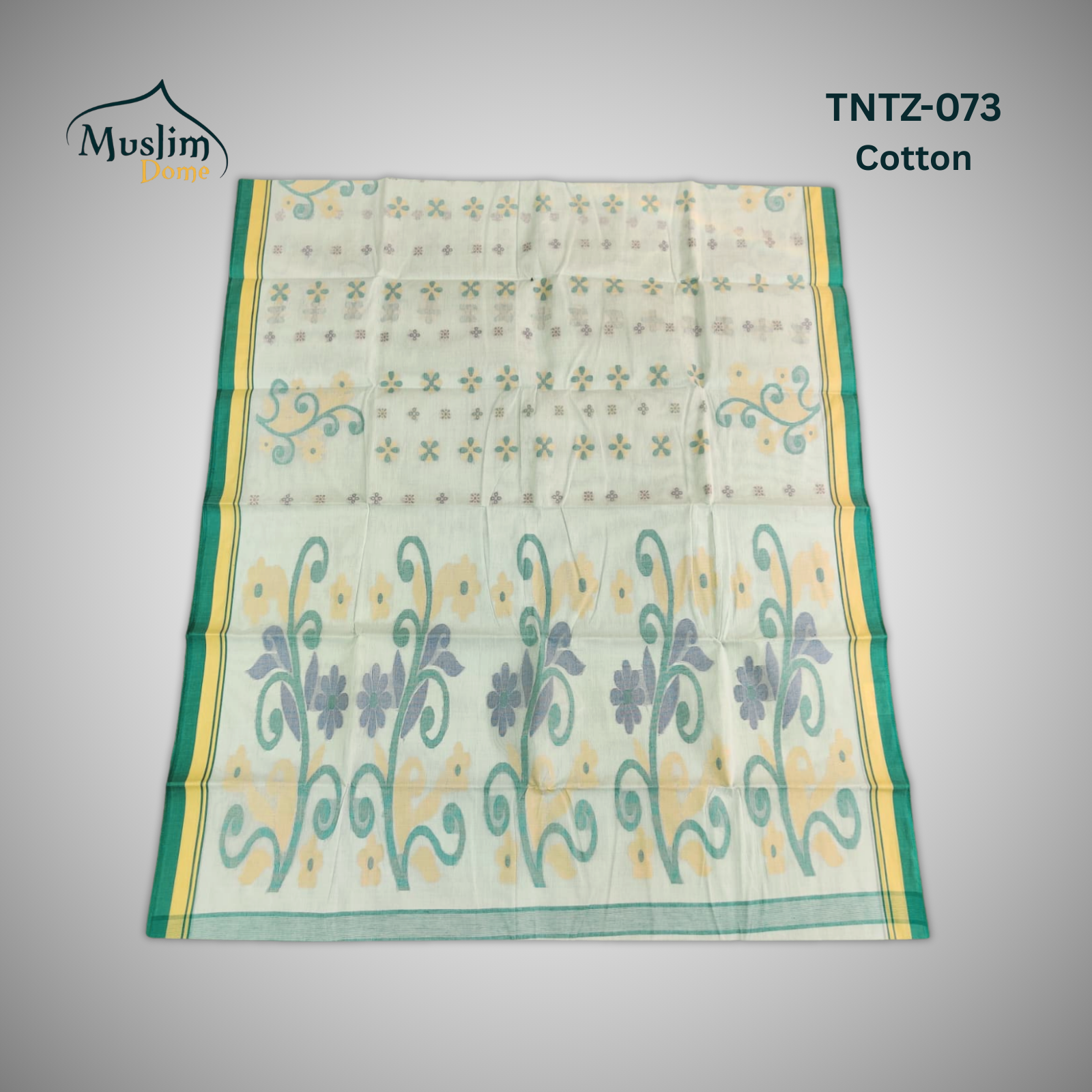 কটন তন্তুজ জামদানী শাড়ি – Cotton Tantuja Jamdani Saree (Large Floral Design, 13.5 Hands, Blouse Piece Included) thumbnail 8