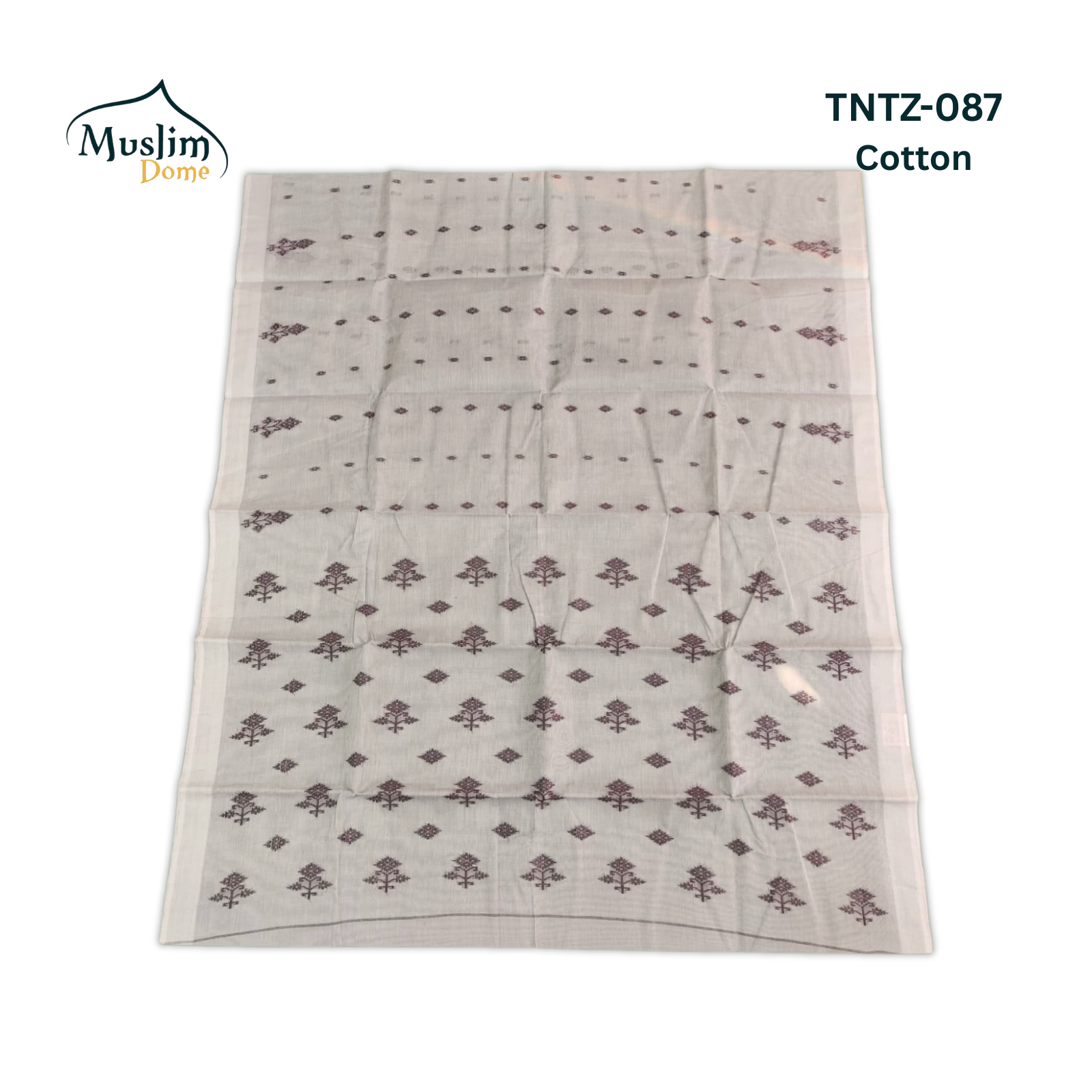 কটন তন্তুজ জামদানী শাড়ি – Cotton Tantuja Jamdani Saree (Small Floral Design, 13.5 Hands, Blouse Piece Included) thumbnail 6