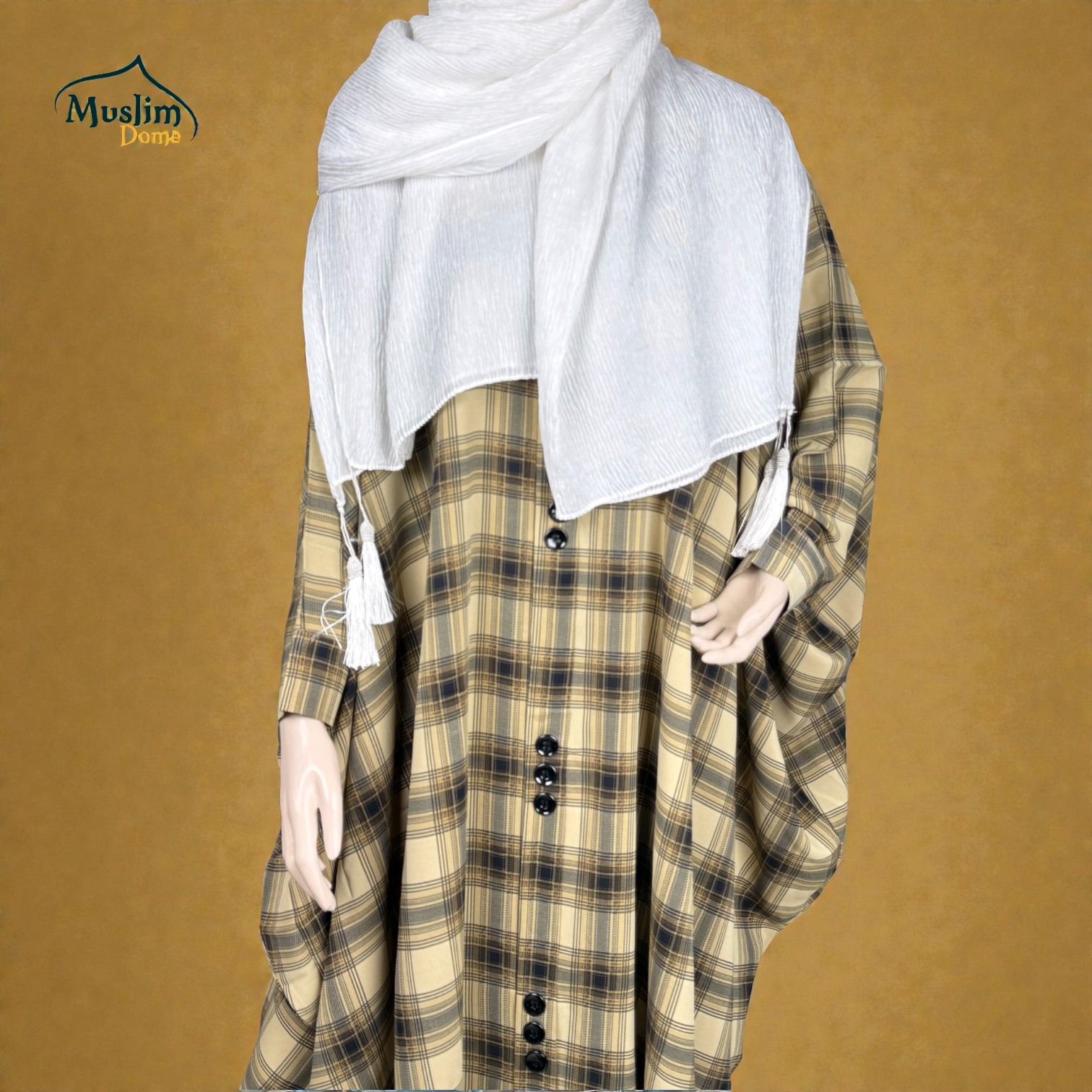 Short Abaya – Burberry Check Pattern | প্রিমিয়াম Dubai Cherry Fabric | Stylish Modest Wear thumbnail 3