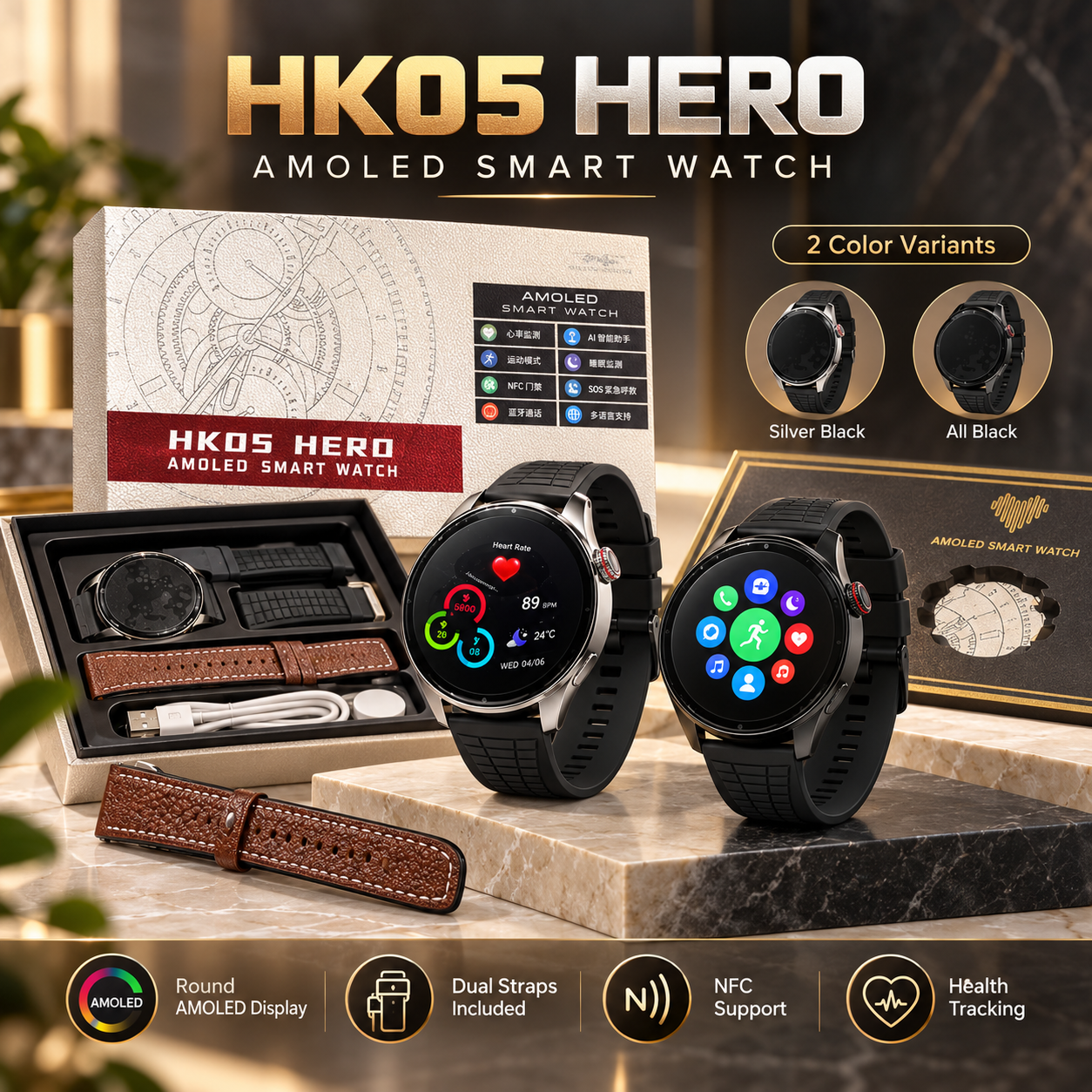 স্মাৰ্ট ওয়াচ (Smart Watch - HK05 Hero) : Premium Design