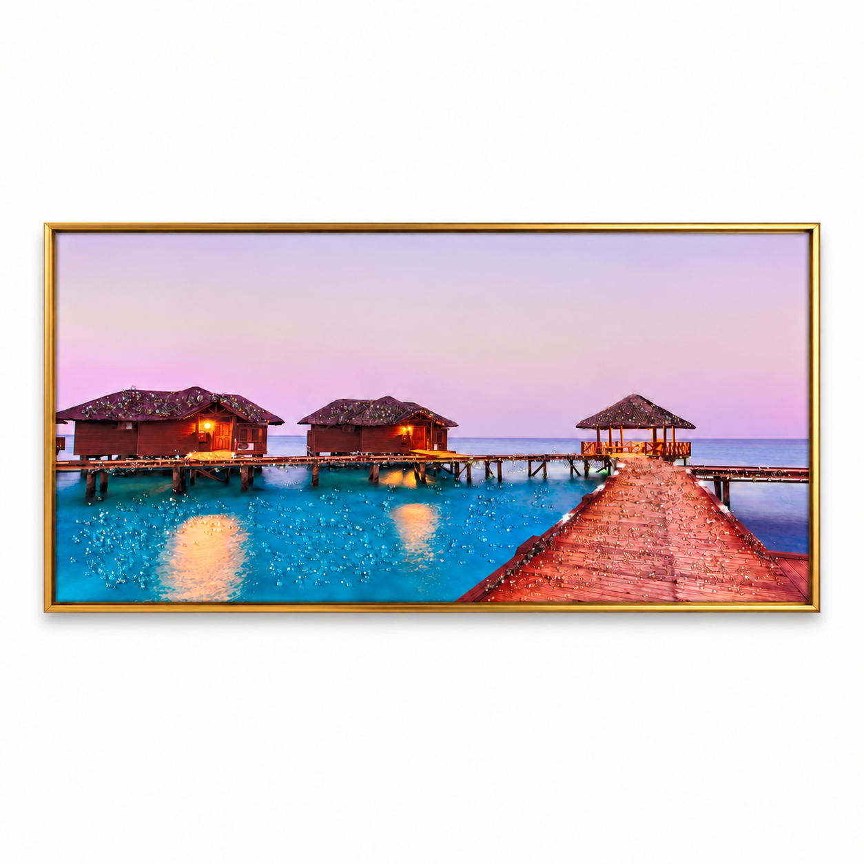 Tropical Beach Resort Wall Art â Premium Crystal Acrylic Wall Frame | 48" Ã 24"