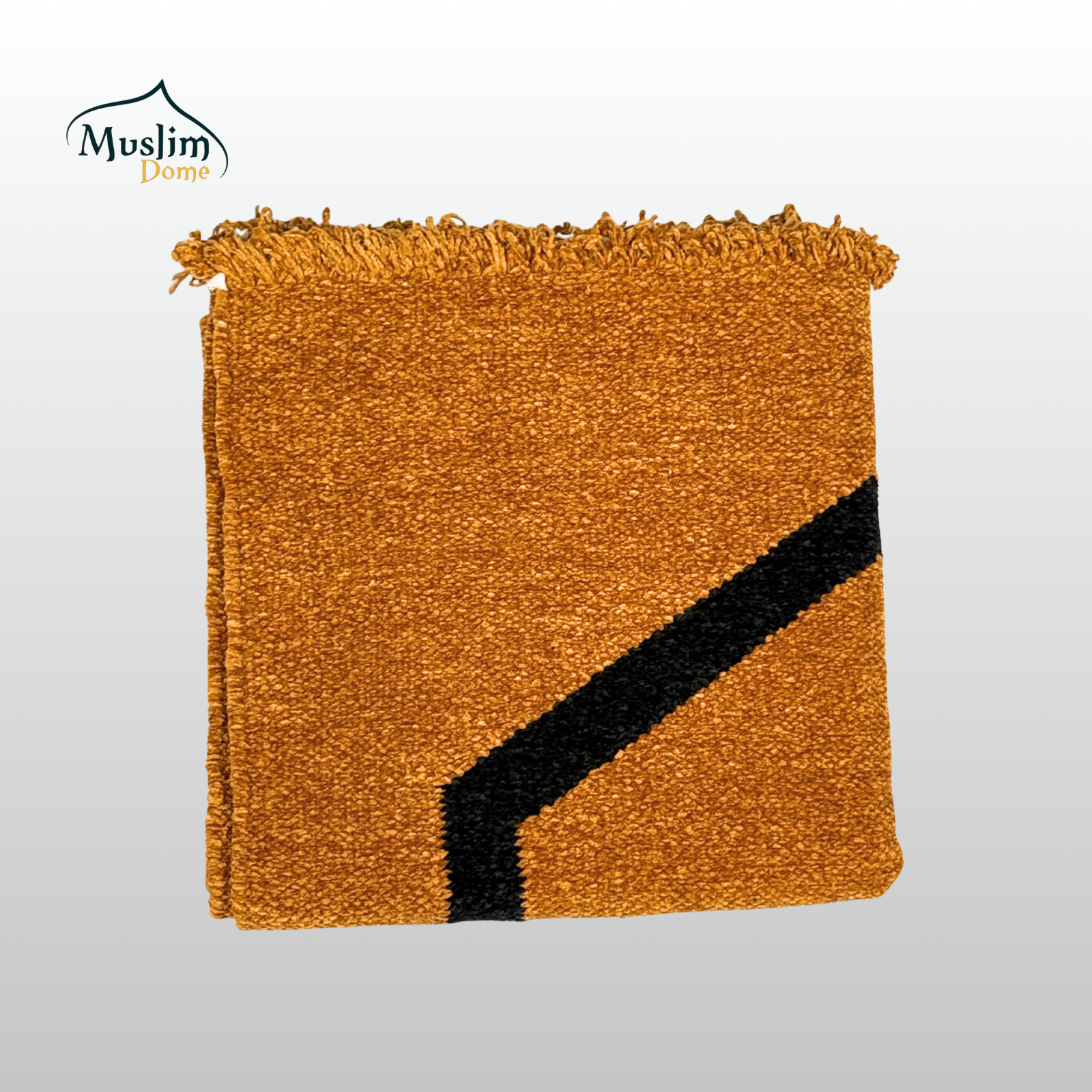 হ্যান্ডমেড জায়নামাজ (Single Person) | Soft Chanel Fabric | Orange Color | Size 24″×48″ | Both Side Usable thumbnail 4