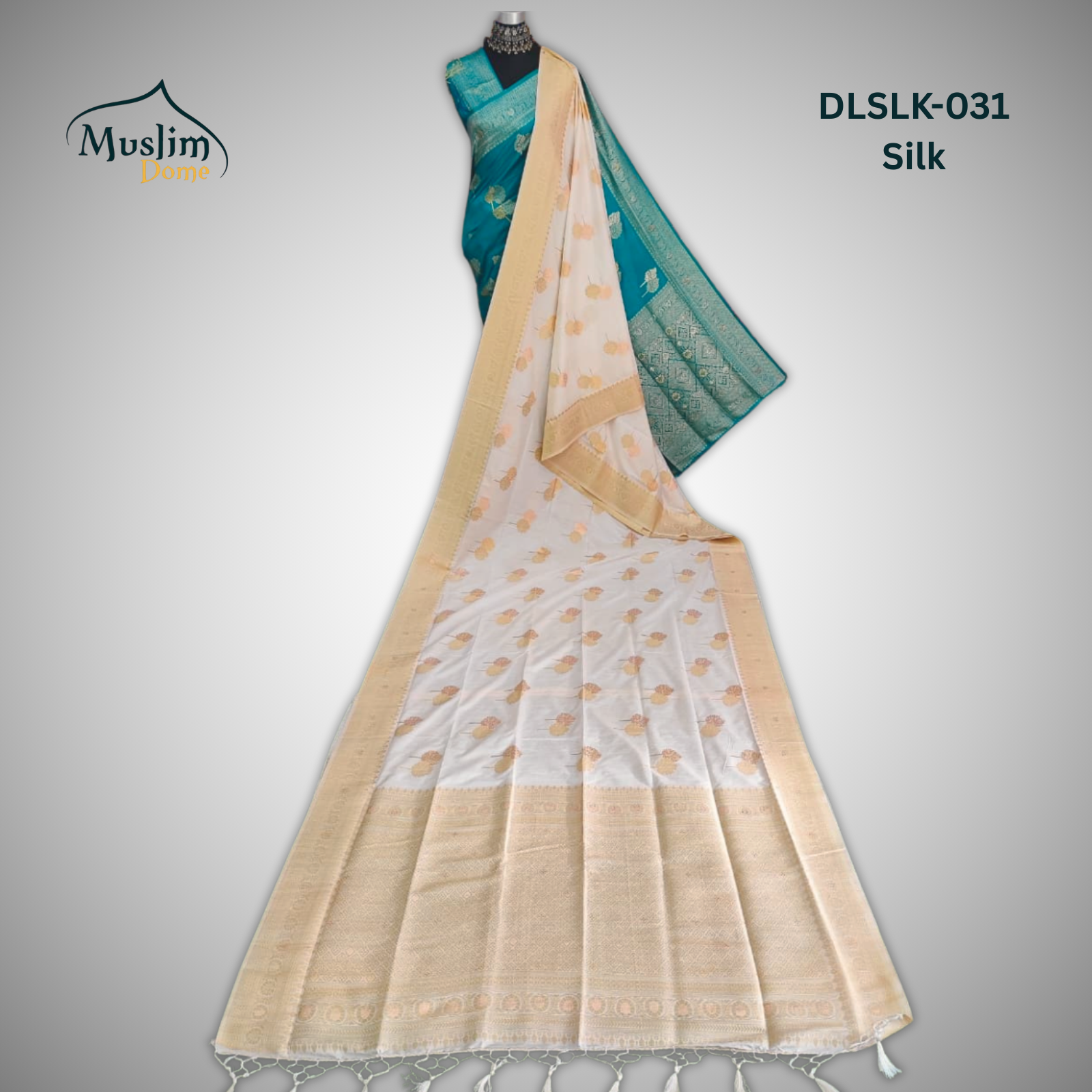 প্রিমিয়াম জামদানী শাড়ি – Premium Jamdani Saree (Half Silk, Double Tree Leaf Design, Blouse Piece Included) thumbnail 3