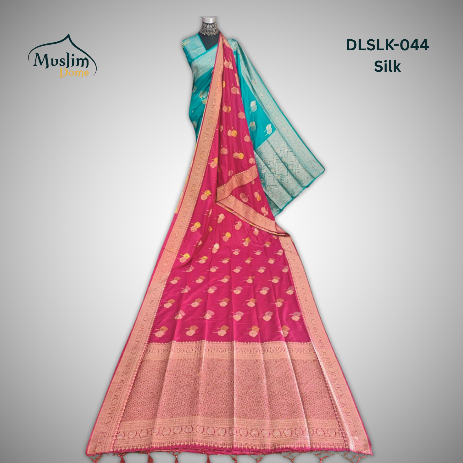 প্রিমিয়াম জামদানী শাড়ি – Premium Jamdani Saree (Half Silk, Double Tree Leaf Design, Blouse Piece Included) thumbnail 16