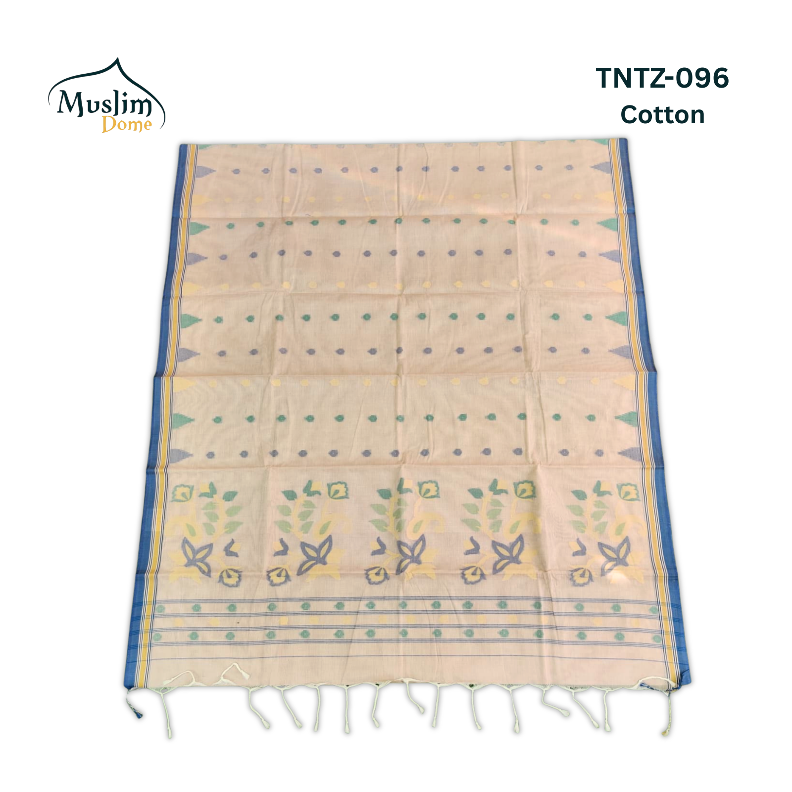 কটন তন্তুজ জামদানী শাড়ি – Cotton Tantuja Jamdani Saree (Small Floral Design, 13.5 Hands, Blouse Piece Included) thumbnail 15