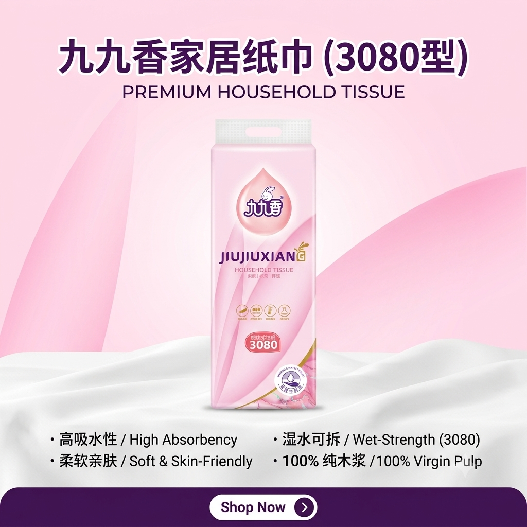JIUJIUXIANG Household Pull-Out Tissue Paper| Baby Skin Friendly | 476 Sheets (2380 Pieces)| 5 Ply | Made in China