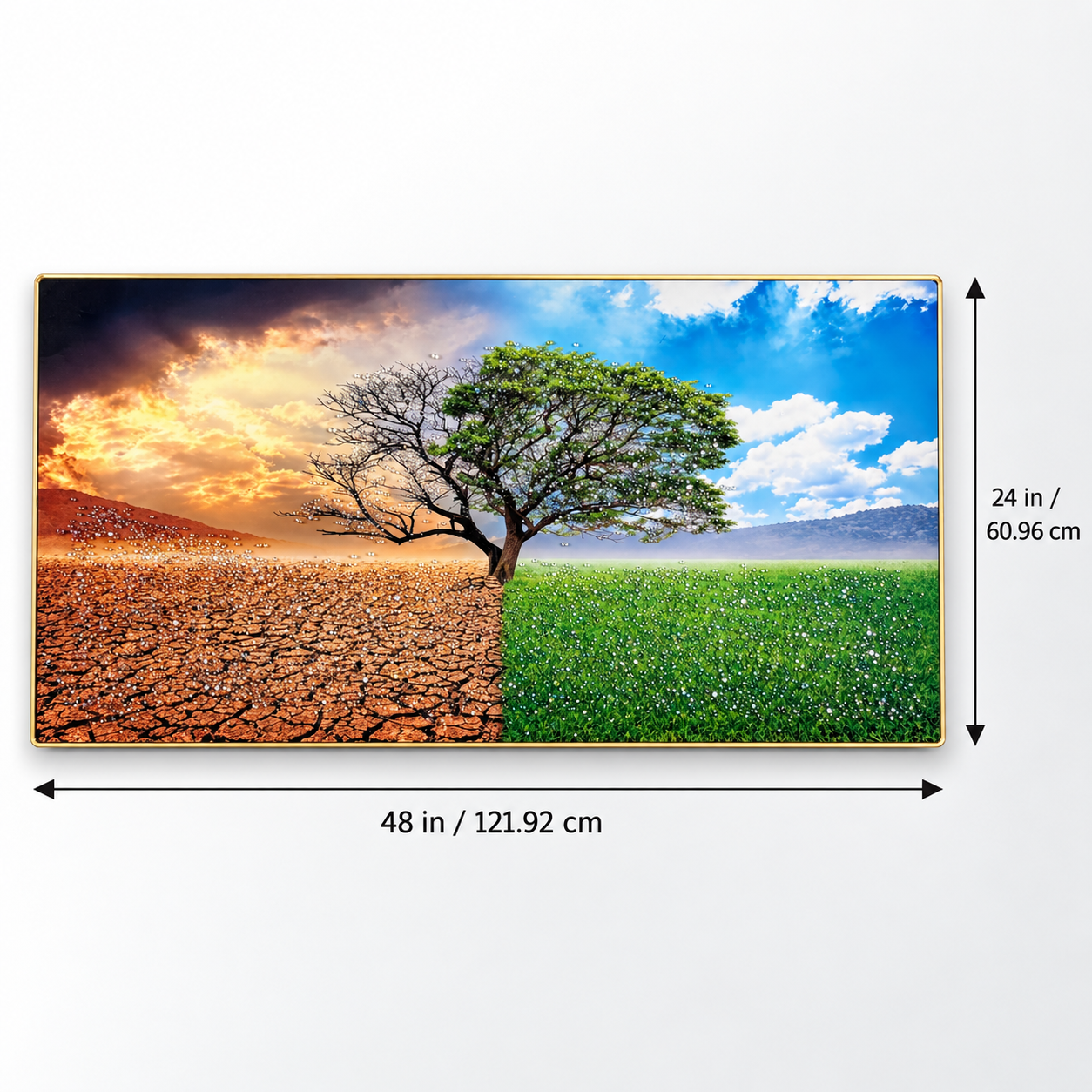 Four Seasons Tree Wall Art – Premium Crystal Acrylic Wall Frame | 48" × 24" thumbnail 2