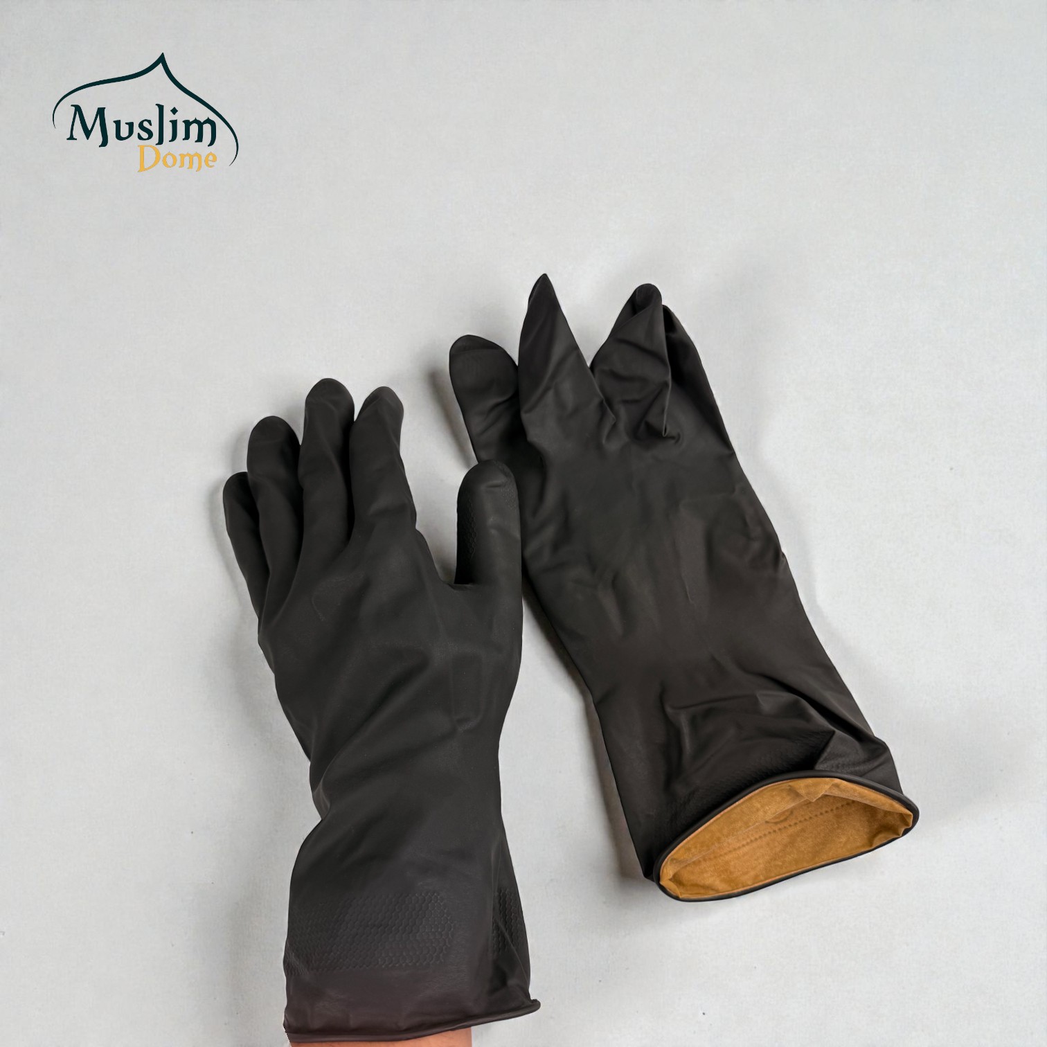 Rubber Hand Gloves and Garden Claw – Black (One Pair) – রবার হ্যান্ড গ্লাভস কালো (এক জোড়া) thumbnail 3