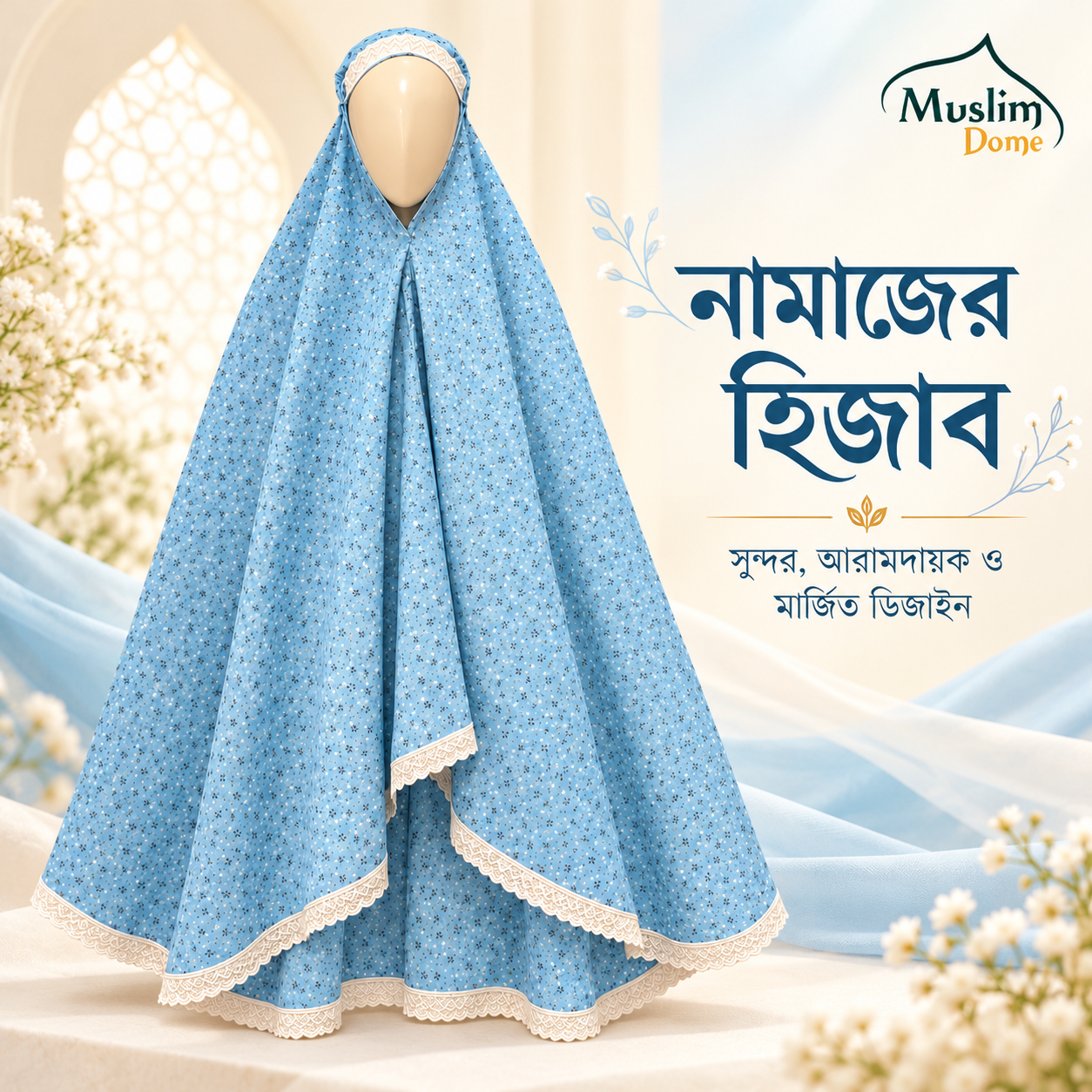 প্রিন্টেড নামাজের হিজাব – Comfortable Prayer Hijab Fully Cotton | 26 Design Variants