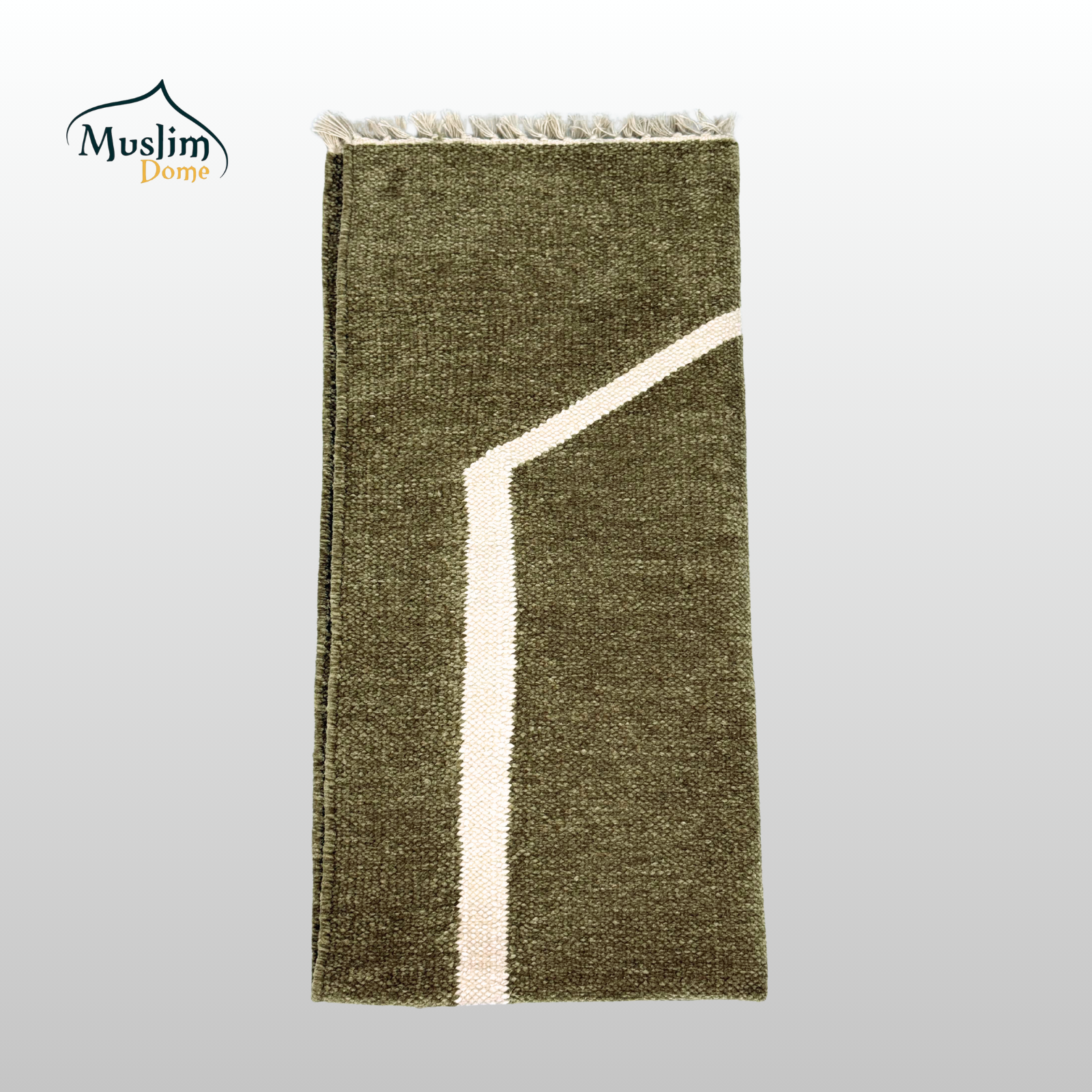 হ্যান্ডমেড জায়নামাজ (Single Person) | Soft Chanel Fabric | Olive Color | 24″×48″ | Both Side Usable thumbnail 2