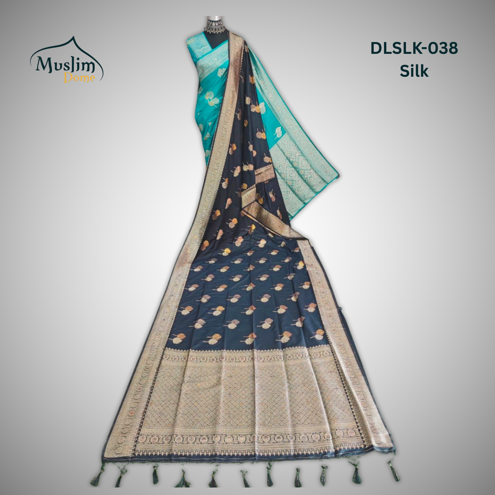 প্রিমিয়াম জামদানী শাড়ি – Premium Jamdani Saree (Half Silk, Double Tree Leaf Design, Blouse Piece Included) thumbnail 10