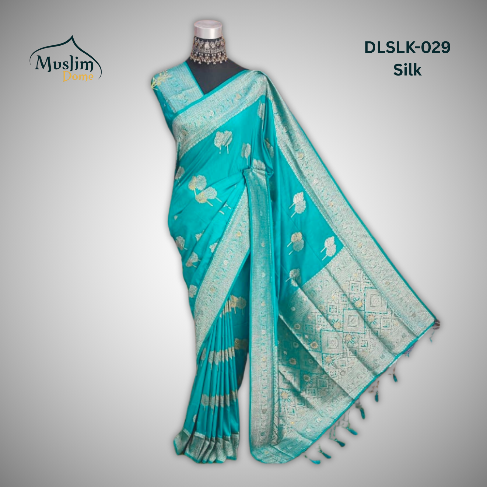 প্রিমিয়াম জামদানী শাড়ি – Premium Jamdani Saree (Half Silk, Double Tree Leaf Design, Blouse Piece Included)