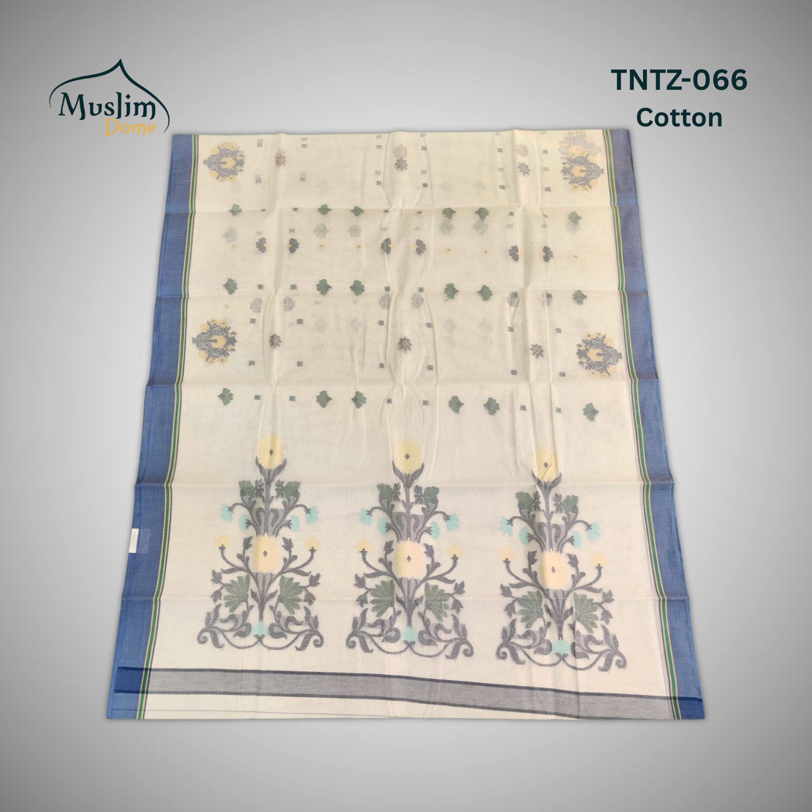 কটন তন্তুজ জামদানী শাড়ি – Cotton Tantuja Jamdani Saree (Large Floral Design, 13.5 Hands, Blouse Piece Included)