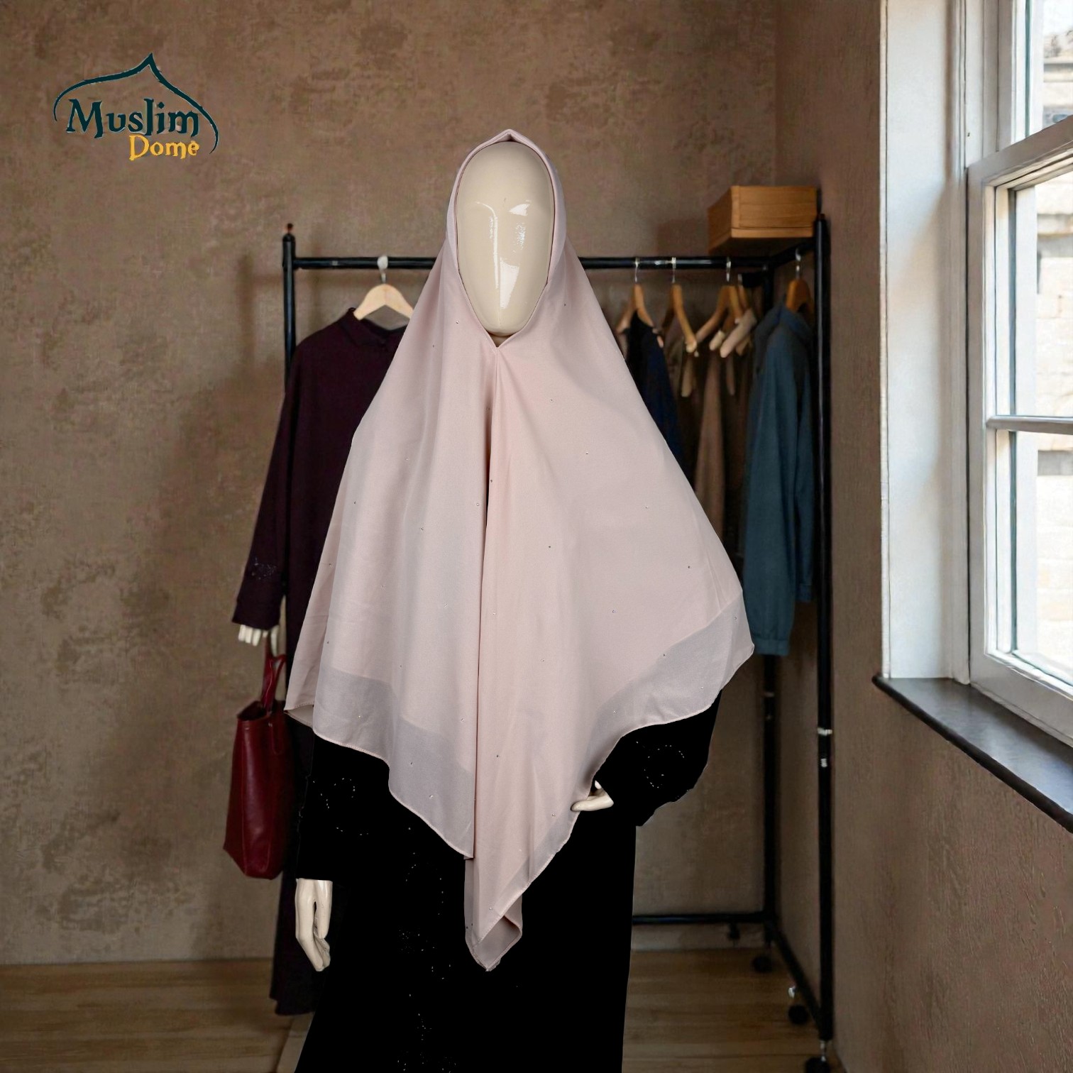 টু লেয়ার স্টোন ডিজাইন রেডি হিজাব | Two Layer with Stone Design Ready Hijab – Full Coverage | Malaysian Imported thumbnail 7