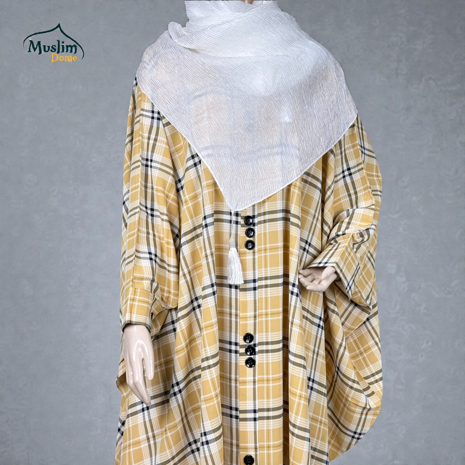 Short Abaya – Burberry Check Pattern | প্রিমিয়াম Dubai Cherry Fabric | Stylish Modest Wear thumbnail 6