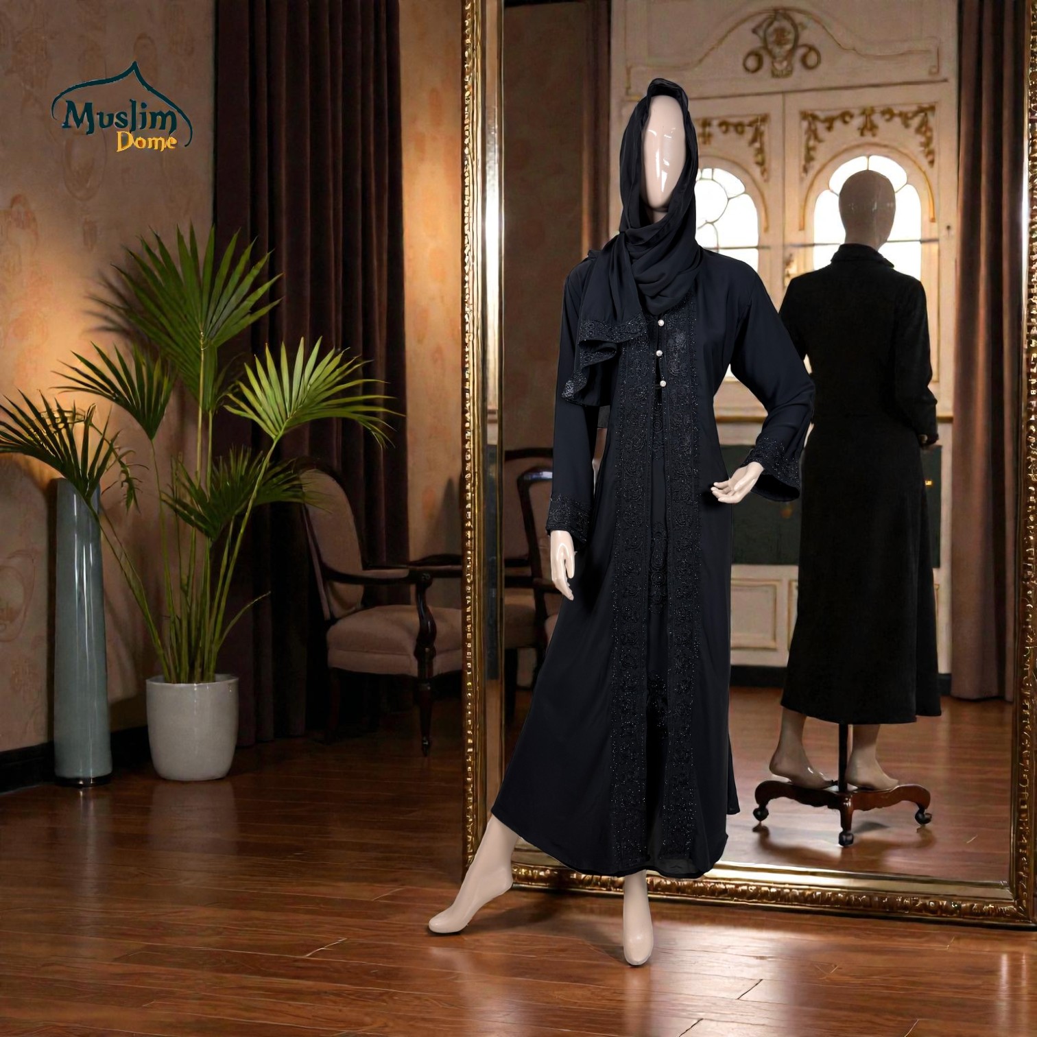 প্রিমিয়াম বোরখা | With Scarf – Dubai Cherry Fabric, Front Side Open, Adjustable Belt সহ, Koti Design  thumbnail 4