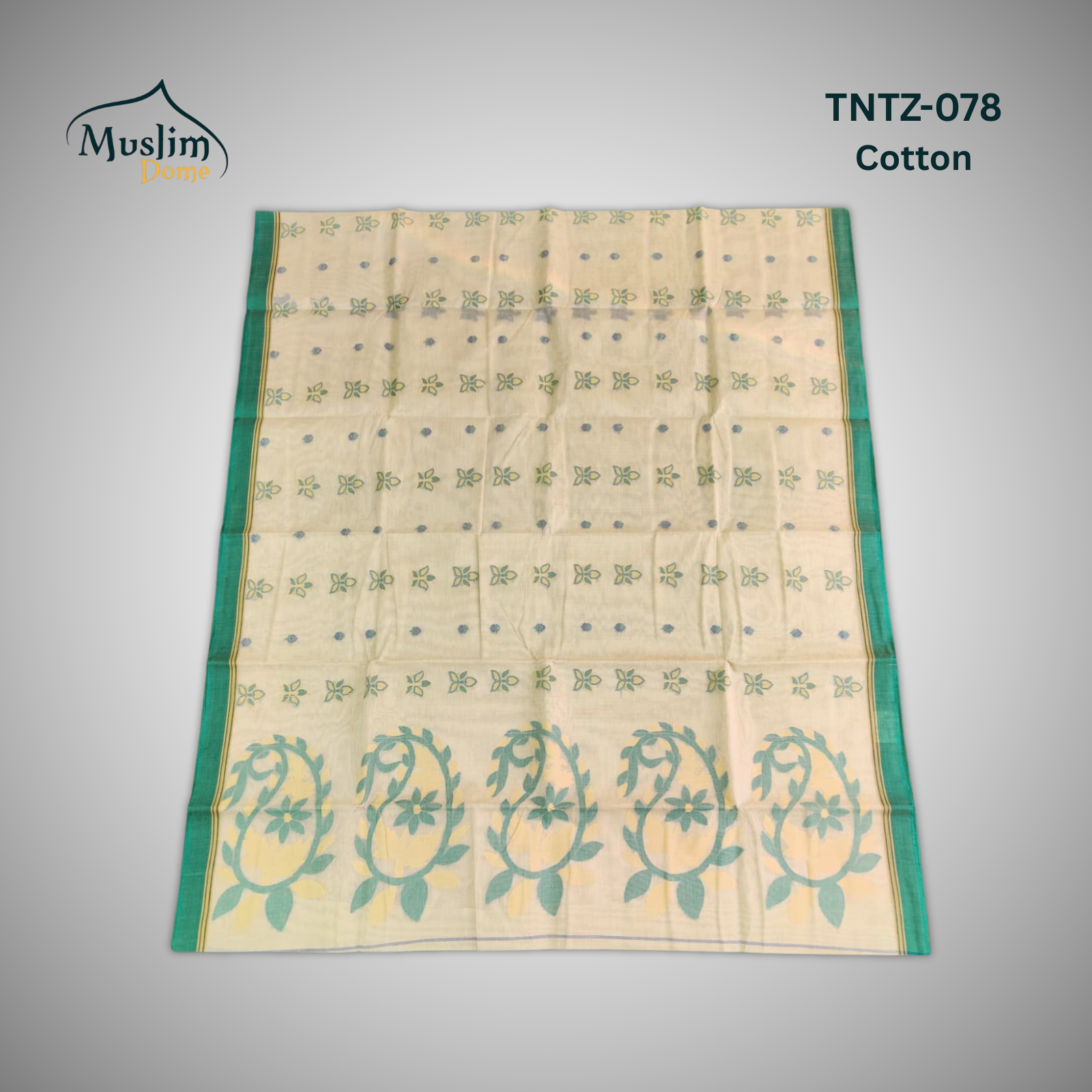 কটন তন্তুজ জামদানী শাড়ি – Cotton Tantuja Jamdani Saree (Large Floral Design, 13.5 Hands, Blouse Piece Included) thumbnail 14