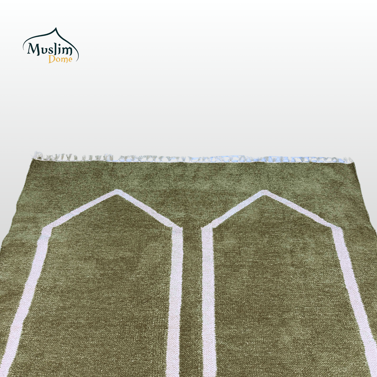হ্যান্ডমেড জায়নামাজ (Two Person) | Soft Chanel Fabric | Olive Color | Size 47″×48″ | Both Side Usable thumbnail 2
