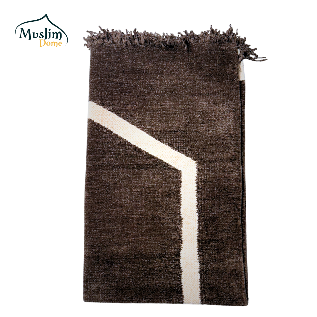হ্যান্ডমেড জায়নামাজ (Single Person - Small) | Soft Chanel Fabric | Brown Color | Size 24″×48″ thumbnail 2