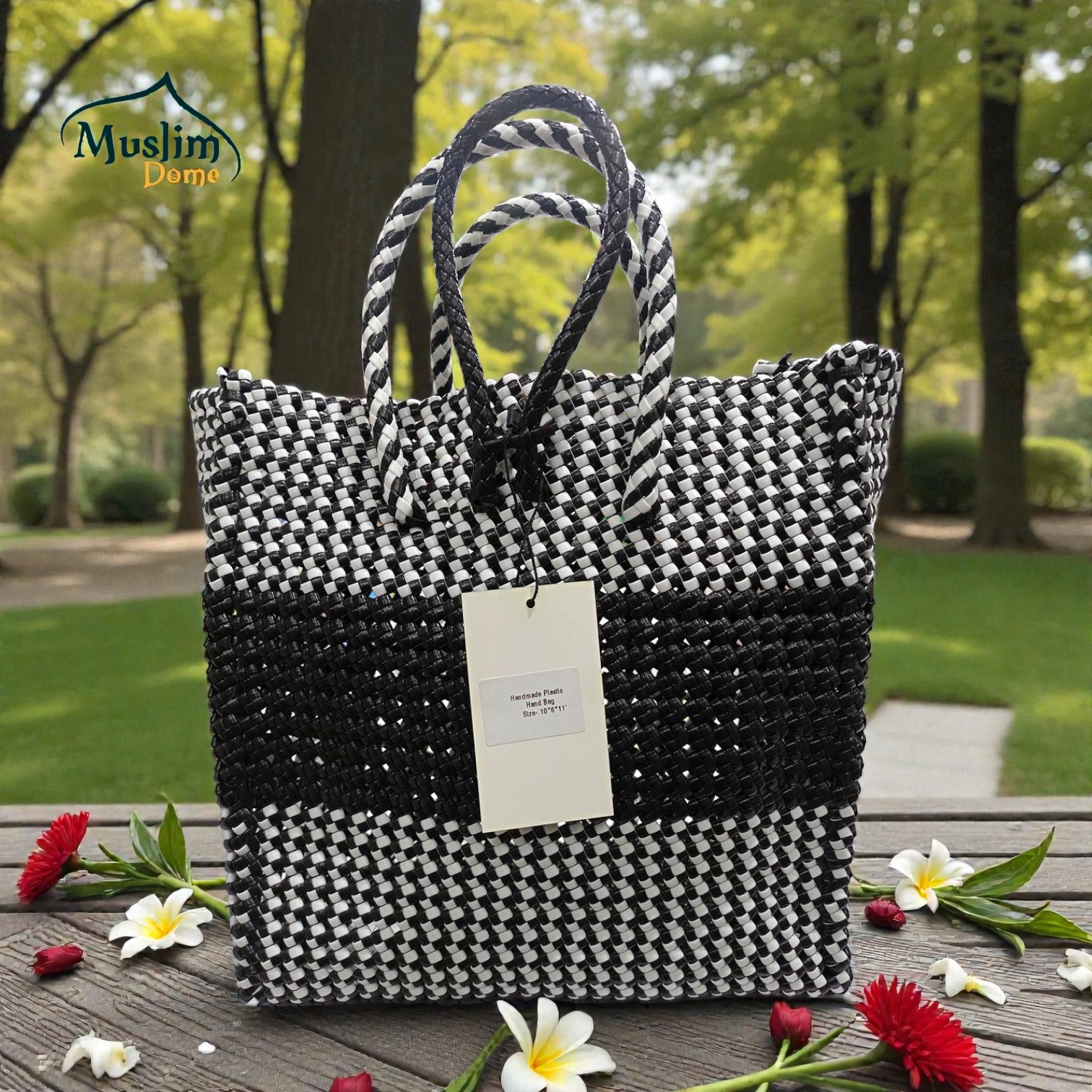 Handmade Plastic Hand Bag (Box Shape, Without Zipper) | সম্পূর্ণ হাতে তৈরি প্লাস্টিক হ্যান্ড ব্যাগ thumbnail 3