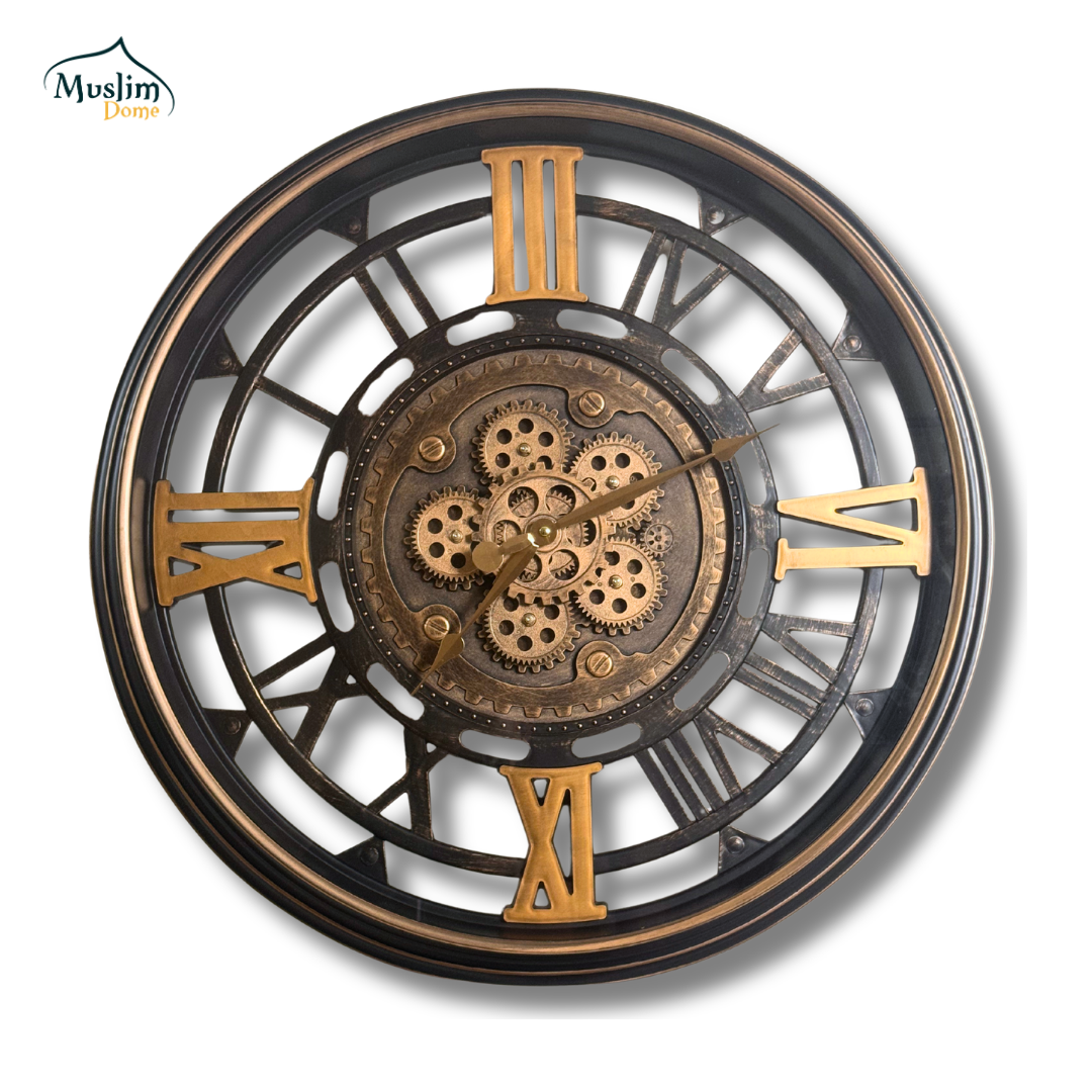Black Metallic Vintage Wall Clock 30" Dia (কালো মেটালিক রংয়ের ভিন্টেজ দেয়াল ঘড়ি : ৩০ ইঞ্চি ডায়া) 